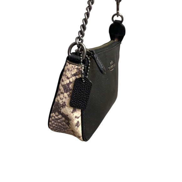 Coach Nolita 19 mini bag purse Black With Faux Snakeskin 57932 - Picture 4 of 12